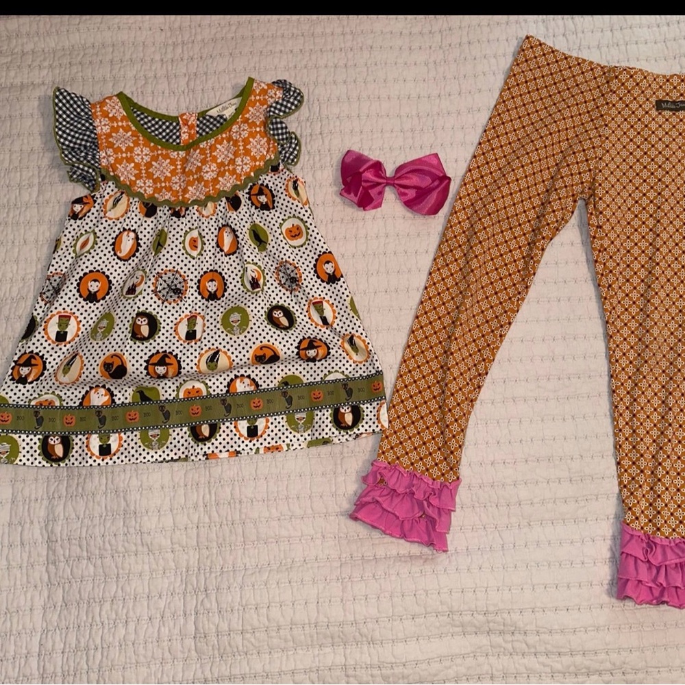 Matilda Jane Hocus Pocus top w/ Pretend Today Leggings 6 EEUC